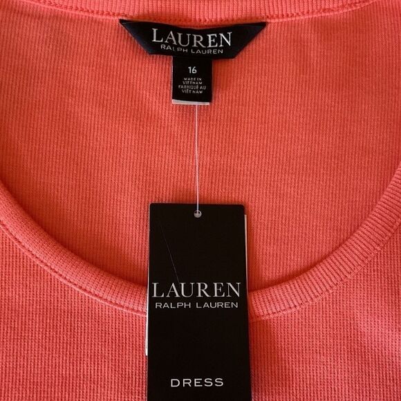 NWT LAUREN RALPH LAUREN women's belted rib-Knit dress SIZE US 1… - Picture 6 of 15